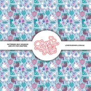 Light Blue Christmas Animals Patterned Vinyl LYV_2486